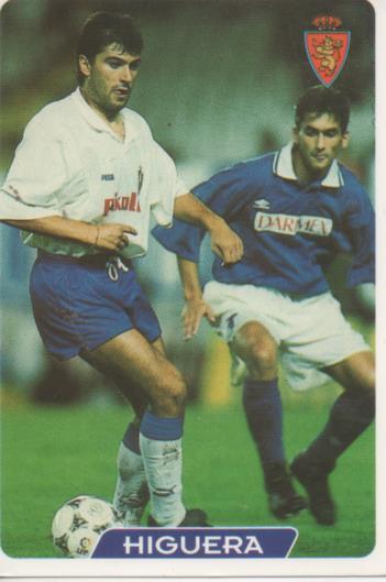 Cromo E003978: Trading Card. Las Fichas de la Liga 95-96. nº 124 Higuera. Delantero. R. Zaragoza