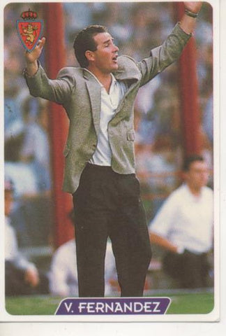 Cromo E003969: Trading Card. Las Fichas de la Liga 95-96, nº 110 V.Fernandez. Entrenador. R.Zaragoza