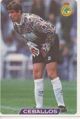 Cromo E003990: Trading Card. Las Fichas de la Liga 95-96. nº 201 Ceballos. Portero. R.C. Racing Santander