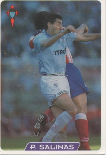 Cromo E004005. Trading Card. Las Fichas de la Liga 95-96. nº 222 P. Salinas. Defensa. R.C. Celta de Vigo