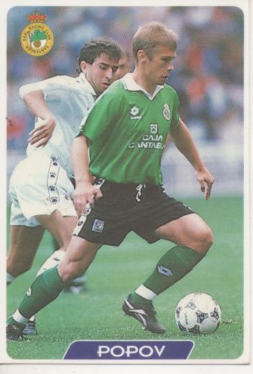 Cromo E004000: Trading Card. Las Fichas de la Liga 95-96. nº 215 Popov. Centrocampista. R.C. Racing Santander