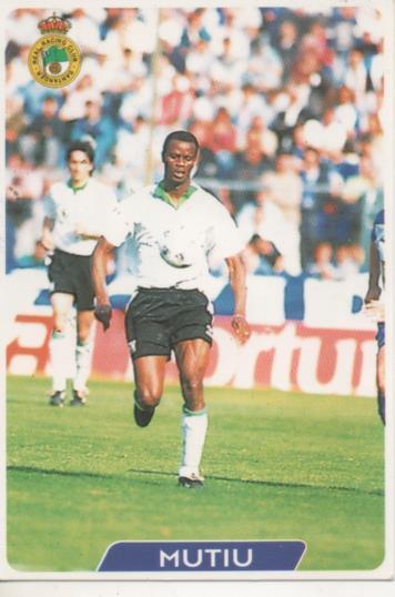 Cromo E003999: Trading Card. Las Fichas de la Liga 95-96. nº 214 Mutiu. Delantero. R.C. Racing Santander