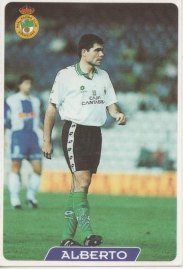 Cromo E003998: Trading Card. Las Fichas de la Liga 95-96. nº 213 Alberto. Delantero. R.C. Racing Santander