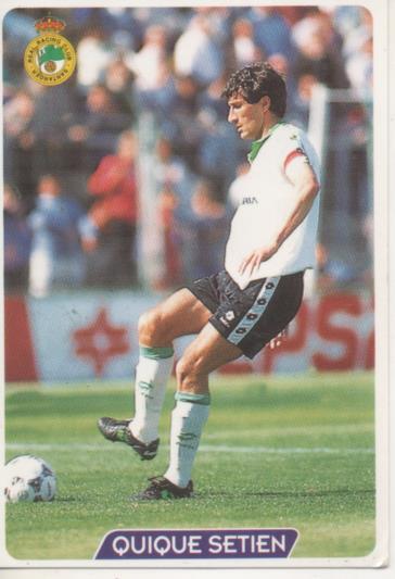 Cromo E003995: Trading Card. Las Fichas de la Liga 95-96. nº 208 Quique Setien. Centrocampista. R.C. Racing Santander