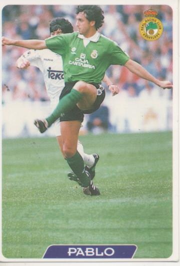 Cromo E003993: Trading Card. Las Fichas de la Liga 95-96. nº 205 Pablo. Defensa. R.C. Racing Santander