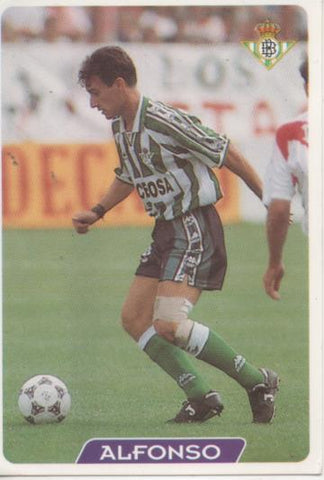 Cromo E003965: Trading Card. Las Fichas de la Liga 95-96, nº 53 Alfonso. Delantero. R. Betis Balonpié