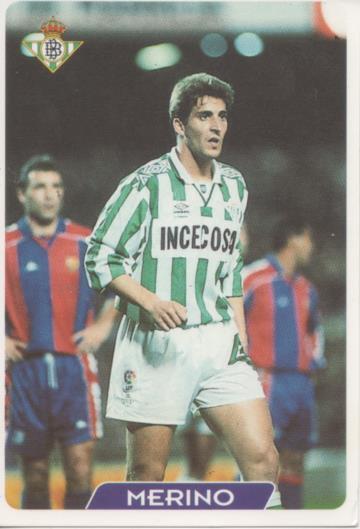 Cromo E003962: Trading Card. Las Fichas de la Liga 95-96, nº 49 Merino. Defensa. R.Betis Balonpié