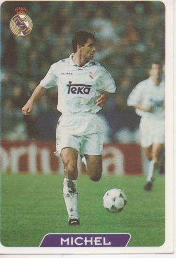 Cromo E003927: Trading Card. Las Fichas de la Liga 95-96, nº 15 Michel. CentrocampistaR.Madrid