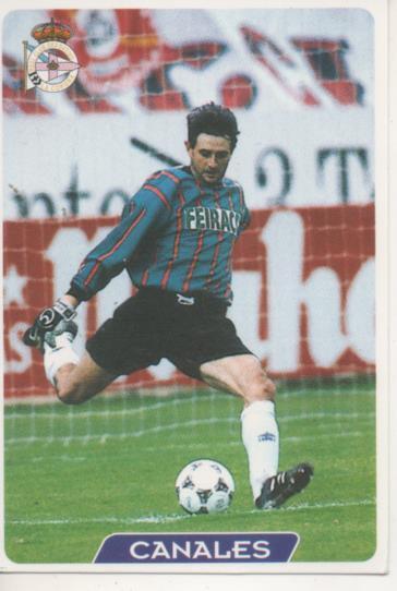 Cromo E003935: Trading Card. Las Fichas de la Liga 95-96, nº 22 Canales. Portero.R.C.D. La Coruña