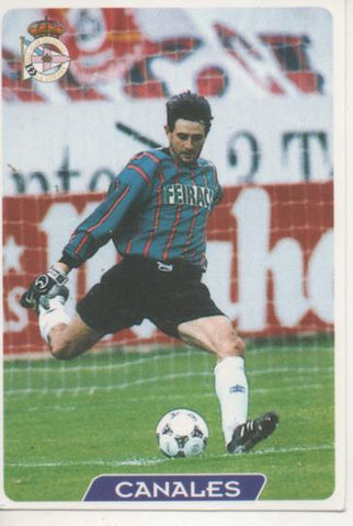 Cromo E003935: Trading Card. Las Fichas de la Liga 95-96, nº 22 Canales. Portero.R.C.D. La Coruña