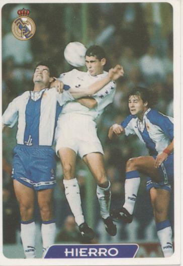 Cromo E003922: Trading Card. Las Fichas de la Liga 95-96, nº 10 Hierro. Centrocampista. R.Madrid