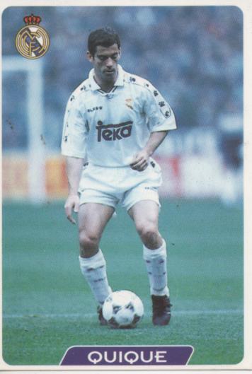 Cromo E003921: Trading Card. Las Fichas de la Liga 95-96, nº Quique. Defensa.Real Madrid