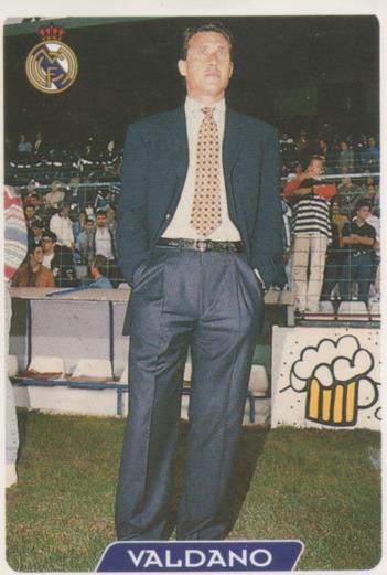 Cromo E003913: Trading Card. Las Fichas de la Liga 95-96, nº 2 Jorge A. Valdano Castellano, Entrenador R.M.