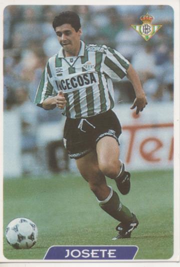 Cromo E003958: Trading Card. Las Fichas de la Liga 95-96, nº 44 Josete. Defensa.R.Betis Balonpié