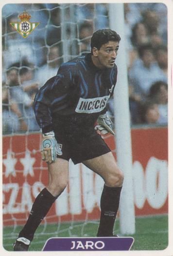 Cromo E003954: Trading Card. Las Fichas de la Liga 95-96, nº 39 Jaro. Portero. R.Betis Balonpié