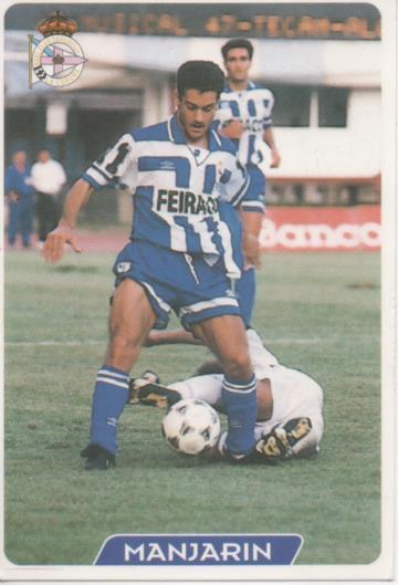 Cromo E003949: Trading Card. Las Fichas de la Liga 95-96, nº 34 Manjarin. Delantero. R.C.D. La Coruña