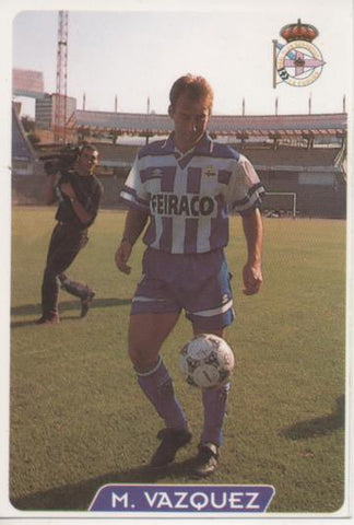 Cromo E003948: Trading Card. Las Fichas de la Liga 95-96, nº 34 M.Vazquez. Centrocampista. R.C.D. La Coruña