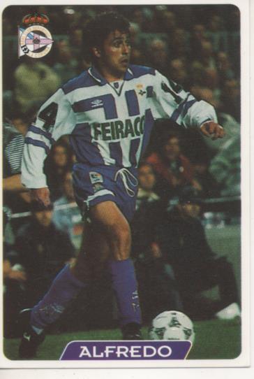 Cromo E003946: Trading Card. Las Fichas de la Liga 95-96, nº 32 Alfredo. Centrocampista. R.C.D. La Coruña