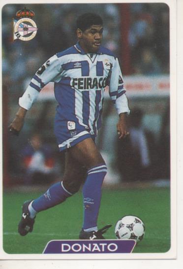 Cromo E003941: Trading Card. Las Fichas de la Liga 95-96, nº 28 Donato. Centrocampista. R.C.D. La Coruña