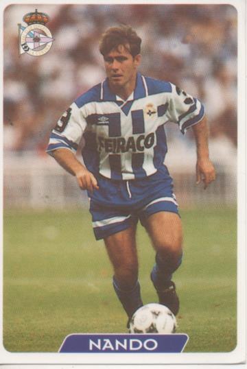 Cromo E003939: Trading Card. Las Fichas de la Liga 95-96, nº 26 Nando. Defensa. R.C.D. La Coruña