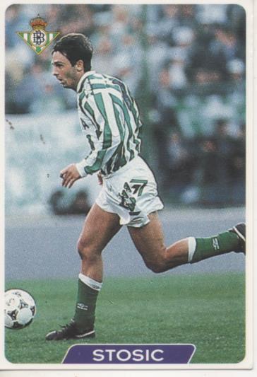 Cromo E003963: Trading Card. Las Fichas de la Liga 95-96, nº 50 Stosic. Centrocampista. R.Betis Balonpié