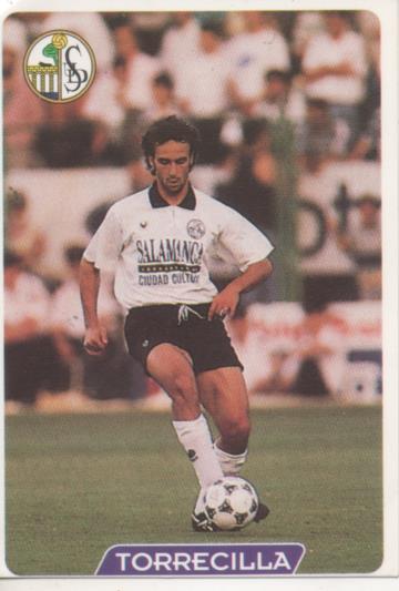 Cromo E004073: Trading Card. Las Fichas de la Liga 95-96. nº 385 Torrecilla. Defensa. U.D.Salamanca