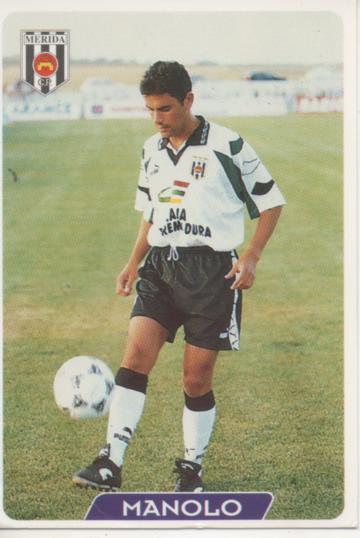 Cromo E004065: Trading Card. Las Fichas de la Liga 95-96. nº 355 Manolo. Delantero. Merida C. P.