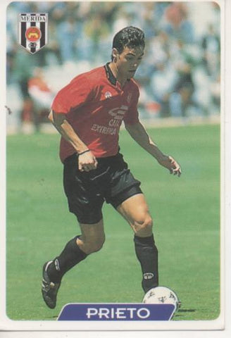 Cromo E004063: Trading Card. Las Fichas de la Liga 95-96. nº 353 Prieto. Delantero. Merida C. P.