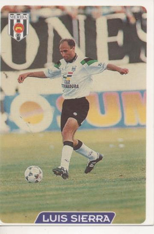 Cromo E004062: Trading Card. Las Fichas de la Liga 95-96. nº 350 Luis Sierra. Defensa. Merida C. P.