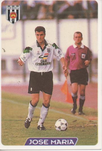 Cromo E004060: Trading Card. Las Fichas de la Liga 95-96. nº 348 José María. Defensa. Merida C. P. 