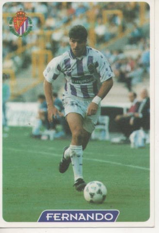 Cromo E004051: Trading Card. Las Fichas de la Liga 95-96. nº 335 Fernando. Centrocampista. R Valladolid D.