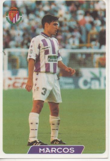 Cromo E004049: Trading Card. Las Fichas de la Liga 95-96. nº 333 Marcos. Defensa. R Valladolid D.