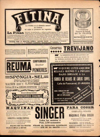 LAMINA V22843: Publicidad Singer maquinas de coser