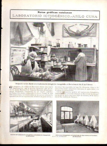 LAMINA V22838: Doctor Darde en Laboratorio Ictiogenico de Barcelona
