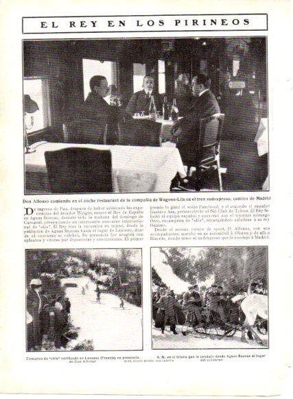 LAMINA V22835: Alfonso XIII en el tren sudexpresso  de Wagons-Lits