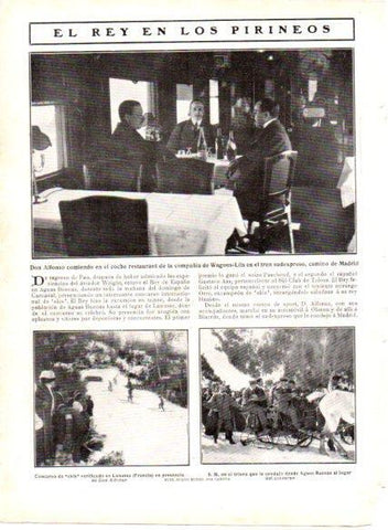 LAMINA V22835: Alfonso XIII en el tren sudexpresso  de Wagons-Lits