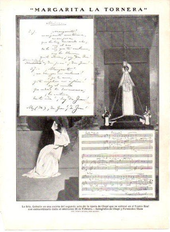 LAMINA V22834: Señorita Gobalto en escena de la opera de Chapi en Madrid