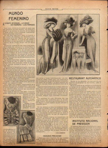 LAMINA V22831: Ilustraciones ropa interior seccion Mundo femenino