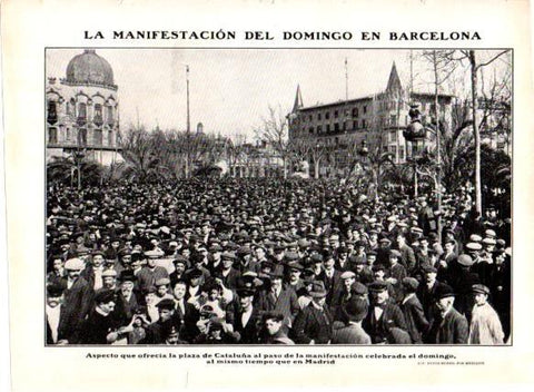 LAMINA V22870: Manifestacion contra el gobierno en plaza Cataluña, Barcelona