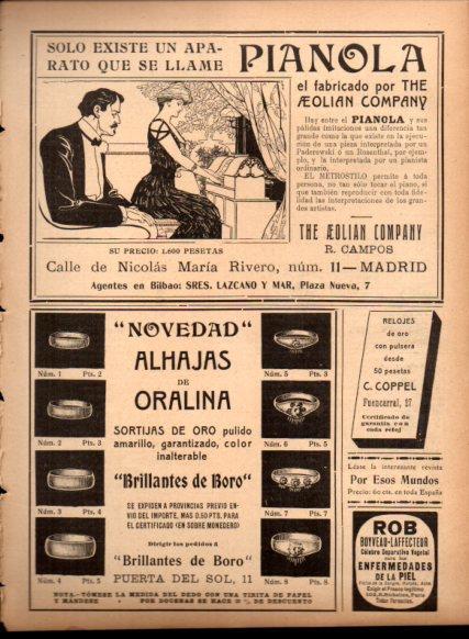 LAMINA V22786: Publicidad Pianola The Aeolian Company