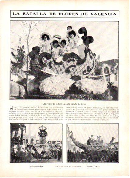 LAMINA V22781: Reinas de belleza en la batalla de flores de Valencia