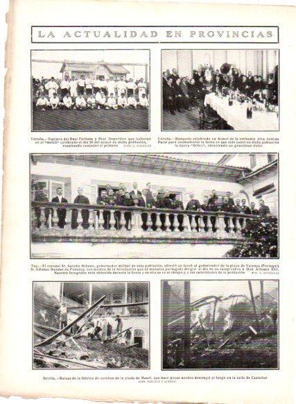 LAMINA V22779: Equipos del Real Fortuna y Real Deportivo en La Coruña