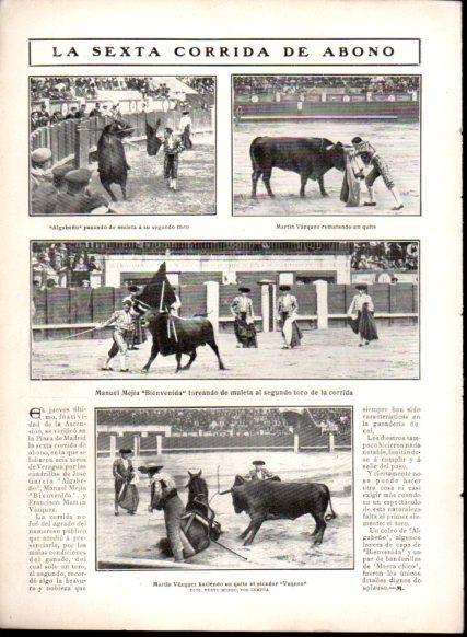 LAMINA V22777: Sexta corrida de abono en la Plaza de toros de Madrid