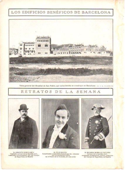 LAMINA V22816: Vista del Hospital de San Pablo en Barcelona