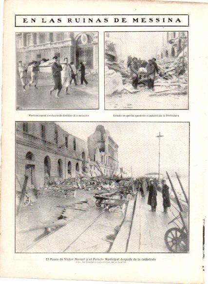 LAMINA V22797: Palacio Municipal destruido por la catastrofe de Messina
