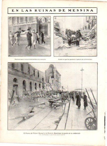 LAMINA V22797: Palacio Municipal destruido por la catastrofe de Messina