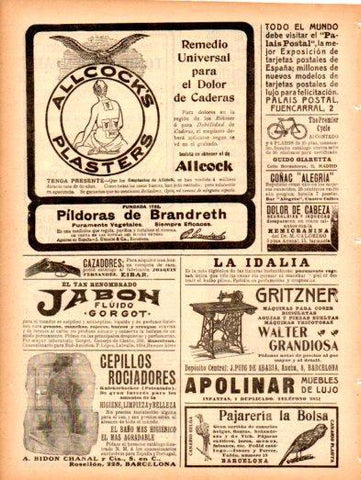 LAMINA V22954: Publicidad Allcock's Plasters