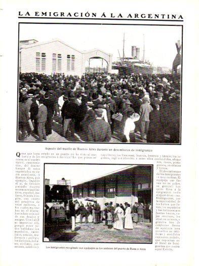 LAMINA V22945: Desembarco de inmigrantes en el puerto de Buenos Aires
