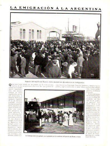 LAMINA V22945: Desembarco de inmigrantes en el puerto de Buenos Aires
