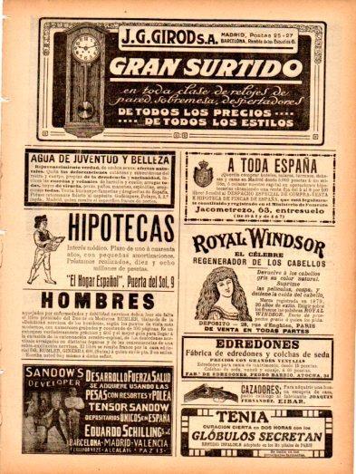 LAMINA V22970: Publicidad J. G. Girod, S.A. relojes